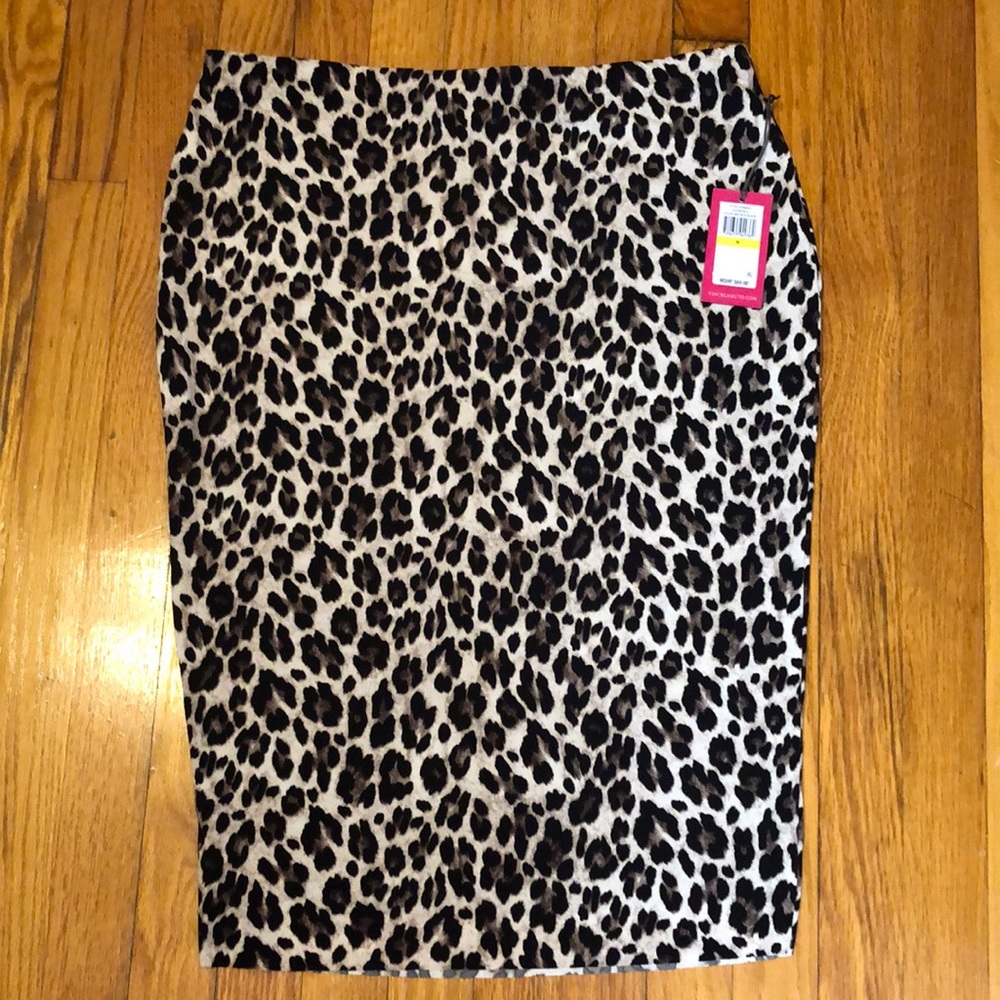 NWT leopard print midi skirt